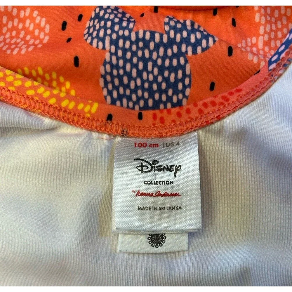 Hanna Andersson Disney Swimsuit Mickey Mouse Print One Piece Girls Size 4